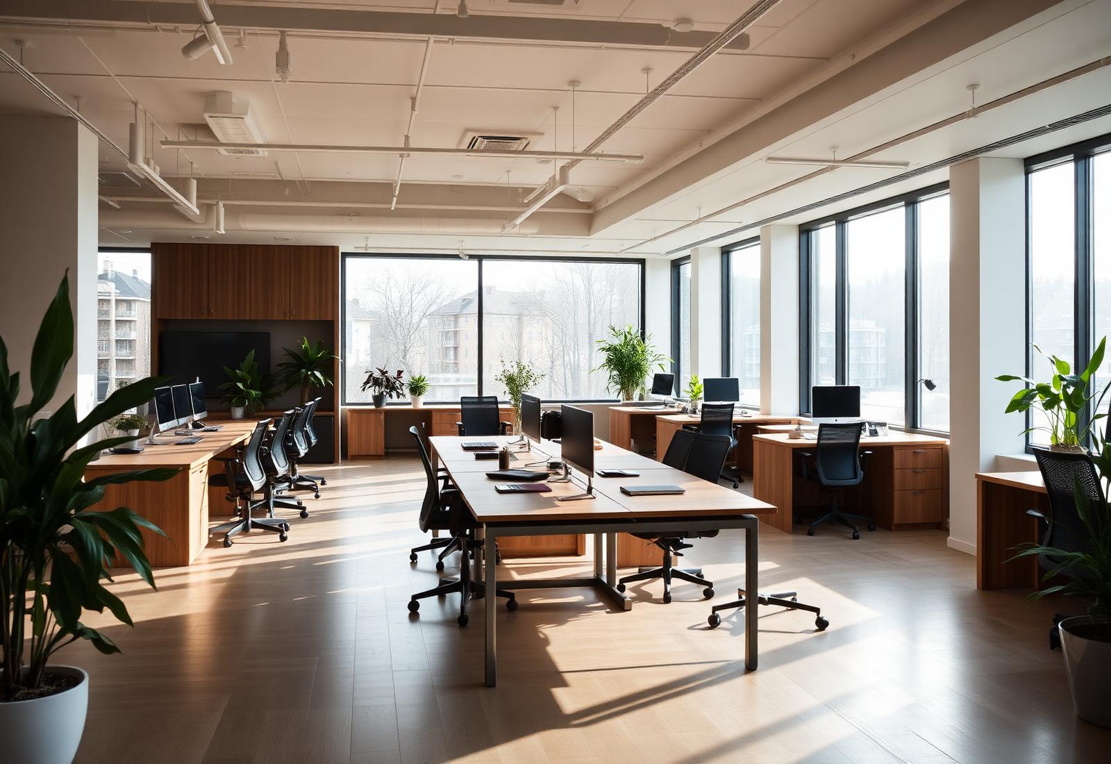 Bureaux modernes propres et lumineux